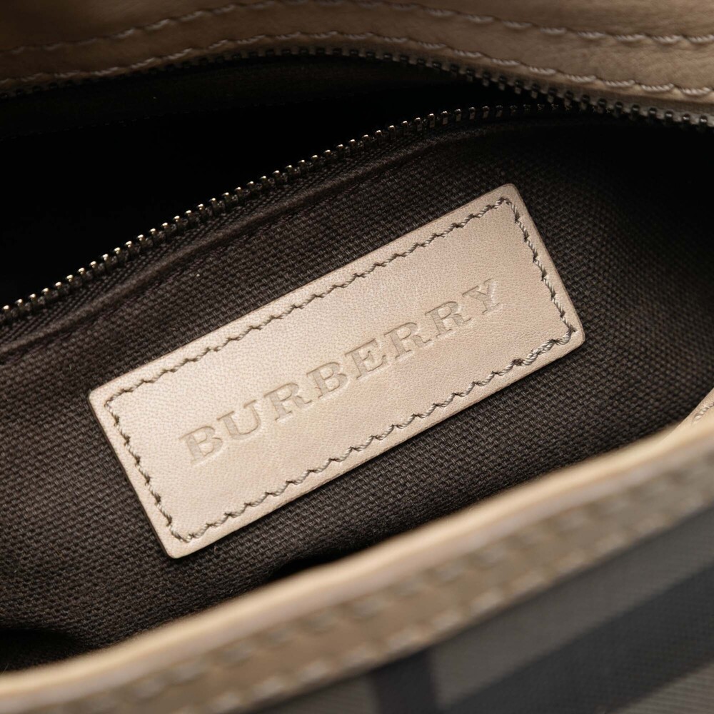 Pre-Loved Burberry Smoked Check Coated Canvas Crossbody - Picture 5 of 7